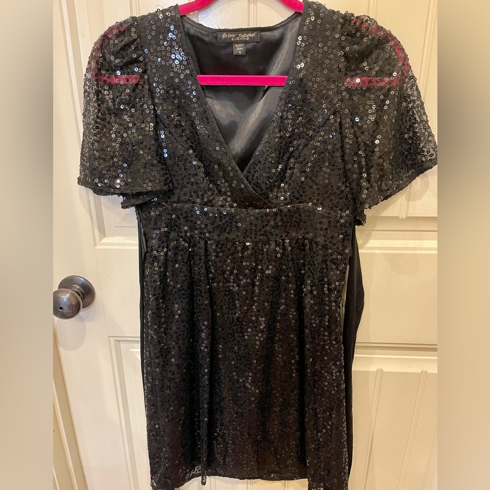 Betsey Johnson black sequin dress size 4